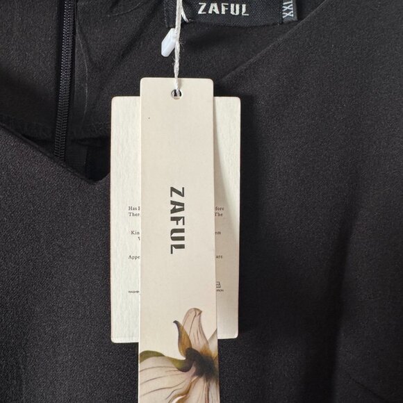 NWT Zaful Black A-line Midi Dress with Swan Pattern Size XXL - Picture 4 of 6